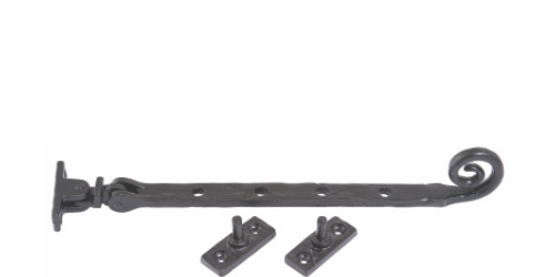 Black Antique Casement Stay - Curly 250mm Epoxy Black Each 1 Black Antique Casement Stay - Curly 250mm Epoxy Black Each