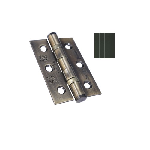 Mild Steel 2 Ball Bearing Hinge - CE7 1 1/2 Pair C/W Intumescent 76 X 51mm Pads With Bright Zinc and Polished Chrome Finish 1 Mild Steel 2 Ball Bearing Hinge - CE7 1 1/2 Pair C/W Intumescent 76 X 51mm Pads With Bright Zinc and Polished Chrome Finish