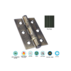 Mild Steel 2 Ball Bearing Hinge - CE7 1 1/2 Pair C/W Intumescent 76 X 51mm Pads With Bright Zinc and Polished Chrome Finish 3 Mild Steel 2 Ball Bearing Hinge - CE7 1 1/2 Pair C/W Intumescent 76 X 51mm Pads With Bright Zinc and Polished Chrome Finish
