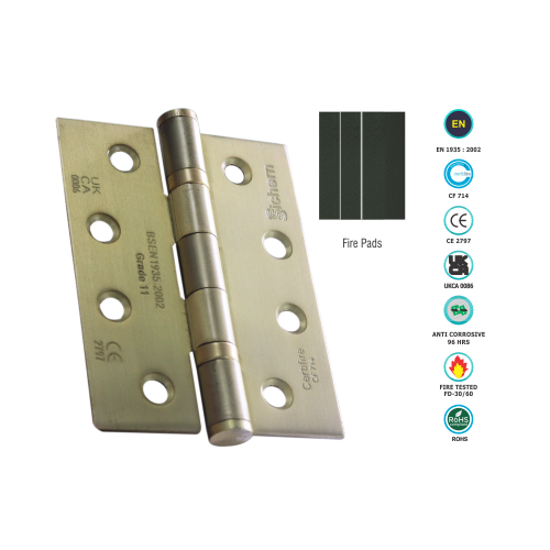 Mild Steel 2 Ball Bearing Hinge - CE11 Pair - Boxed 100 X 76mm with Multiple Finish 2 Mild Steel 2 Ball Bearing Hinge - CE11 Pair - Boxed 100 X 76mm with Multiple Finish