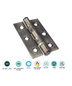 Stainless Steel Ball Bearing Hinge - 1 1/2 Pair - CE7 - Boxed 76 X 51mm Satin