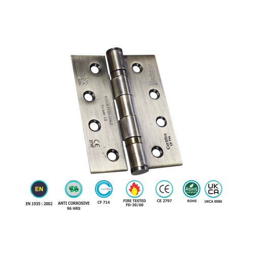 Stainless Steel Ball Bearing Hinge - Pair - Ce13 100 X 76 X 3mm with Multiple Finish 2 Stainless Steel Ball Bearing Hinge - Pair - Ce13 100 X 76 X 3mm with Multiple Finish