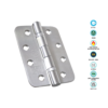 Stainless Steel Ball Bearing Hinge - Pair - CE13 Radius Corner 100 X 76 X 3mm with Satin and Polished Finish 3 Stainless Steel Ball Bearing Hinge - Pair - CE13 Radius Corner 100 X 76 X 3mm with Satin and Polished Finish