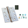 Stainless Steel Ball Bearing Hinge - 1 1/2 Pair C/W Intumescent Ce13 100 X 76 X 3mm Satin and Polished Pair 3 Stainless Steel Ball Bearing Hinge - 1 1/2 Pair C/W Intumescent Ce13 100 X 76 X 3mm Satin and Polished Pair