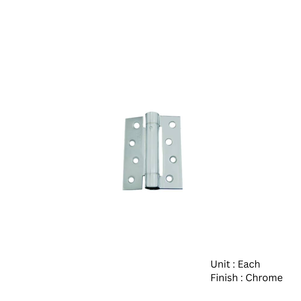 Self Closing Adjustable Hinge -100 X 76 X 2.7mm Chrome Plated and Satin Chrome Pack Of 3 2 Self Closing Adjustable Hinge -100 X 76 X 2.7mm Chrome Plated and Satin Chrome Pack Of 3