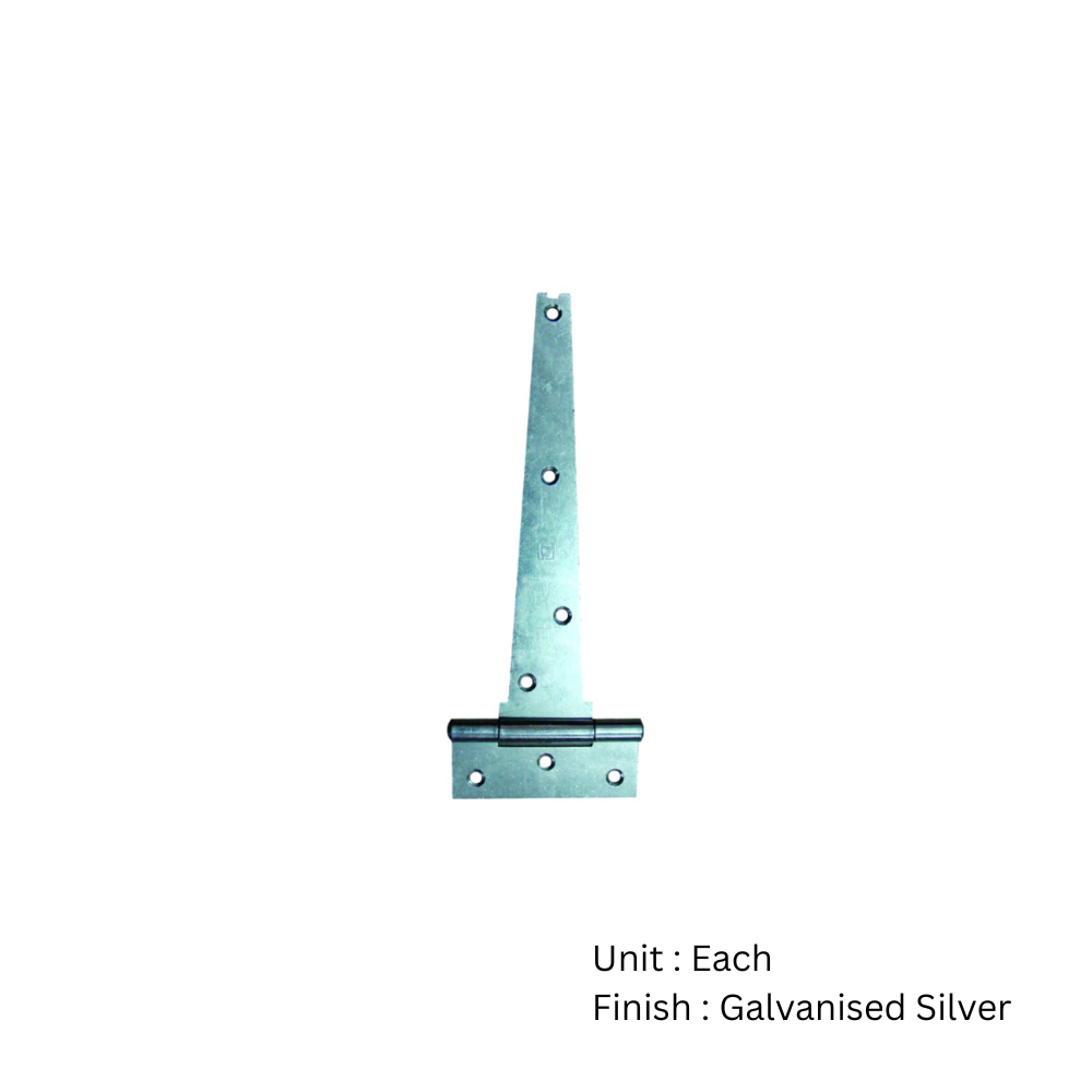 Weighty Tee Hinge - Pair - Prepack 450mm Galvorite Silver Pair 2 Weighty Tee Hinge - Pair - Prepack 450mm Galvorite Silver Pair
