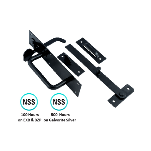 Suffolk Latch 200mm Epoxy Black and Bright Zinc Plated Set 2 Suffolk Latch 200mm Epoxy Black and Bright Zinc Plated Set