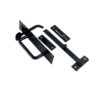 Suffolk Latch 200mm Epoxy Black and Bright Zinc Plated Set