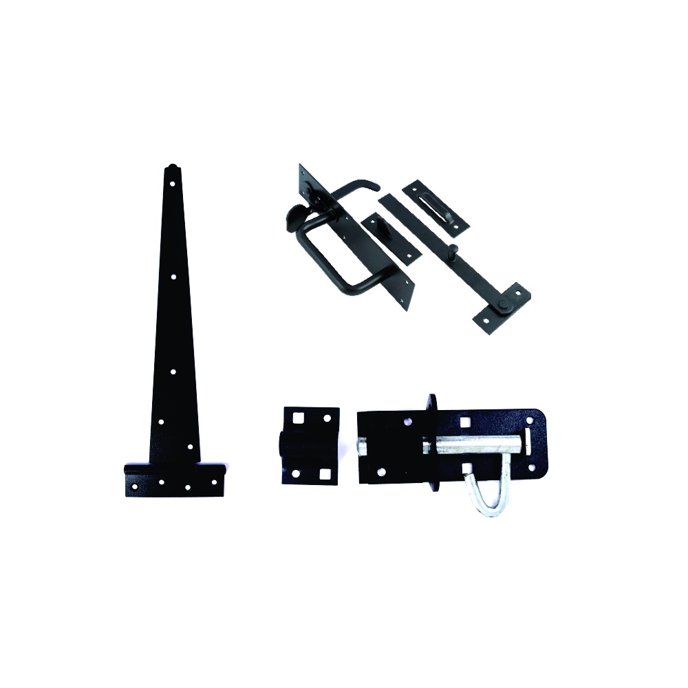 Single Gate Set With Suffolk Latch / Pad Bolt 400mm Set 1 Single Gate Set With Suffolk Latch / Pad Bolt 400mm Set