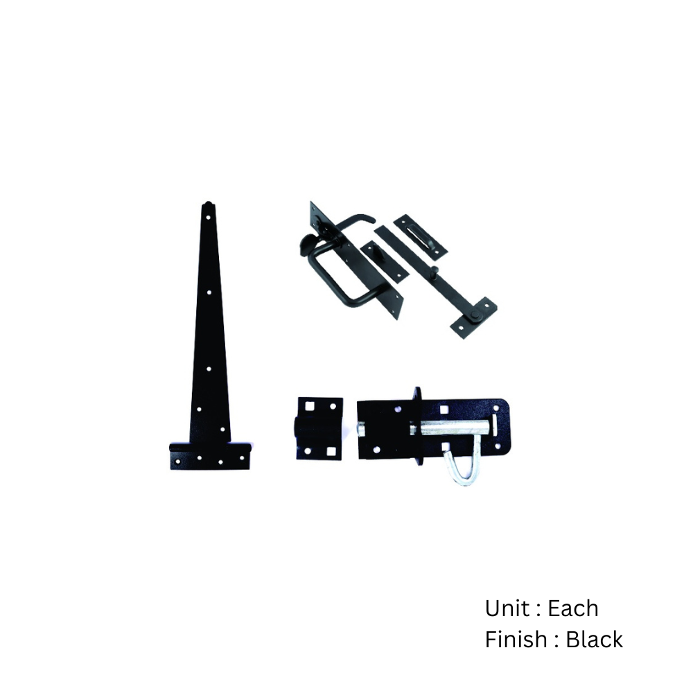 Single Gate Set With Suffolk Latch / Pad Bolt 400mm Set 2 Single Gate Set With Suffolk Latch / Pad Bolt 400mm Set