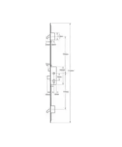 Alternative view of Cobra Latch Deadbolt 2 Hooks 20mm Flat Faceplate Key Wind Operated Multipoint Door Lock