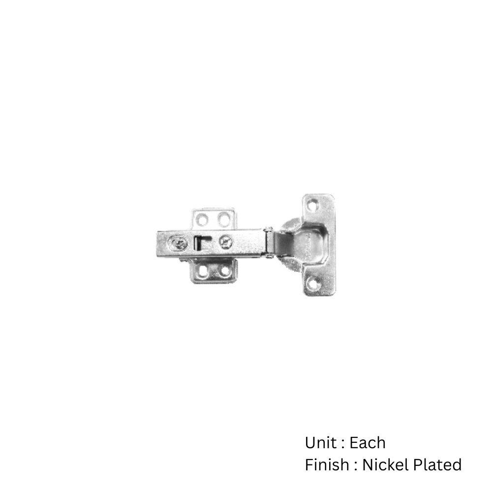 Sprung Cabinet Hinge - Clip-On - Plate 35mm Nickel Plated Pair 2 Sprung Cabinet Hinge - Clip-On - Plate 35mm Nickel Plated Pair