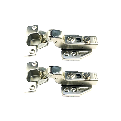 Flush Fit Sprung Cabinet Hinge Soft Close Clip-On - Inc Plate 35mm Nickel Plated Pair 1 Flush Fit Sprung Cabinet Hinge Soft Close Clip-On - Inc Plate 35mm Nickel Plated Pair