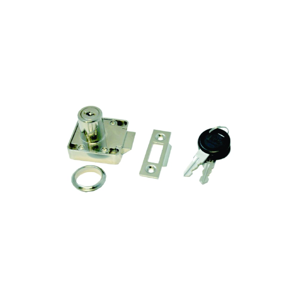 Cylinder Drawer Lock -Slam Type 19 Dia. 38 Mm Chrome Plated Each 1 Cylinder Drawer Lock -Slam Type 19 Dia. 38 Mm Chrome Plated Each