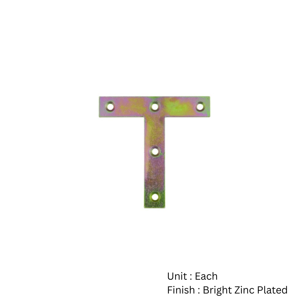 Tee Plate X 25 76mm Bright Zinc Plated 25 2 Tee Plate X 25 76mm Bright Zinc Plated 25