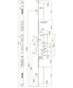 Alternative view of 4923 Latch 3 Hookbolts Keywind Multipoint Door Lock