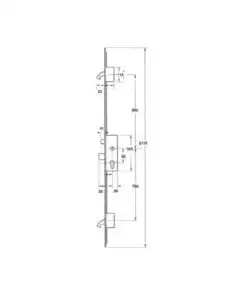 Alternative view of Cobra Latch Deadbolt 2 Hooks Lift Lever Split Spindle Multipoint Door Lock Short Version 1340mm