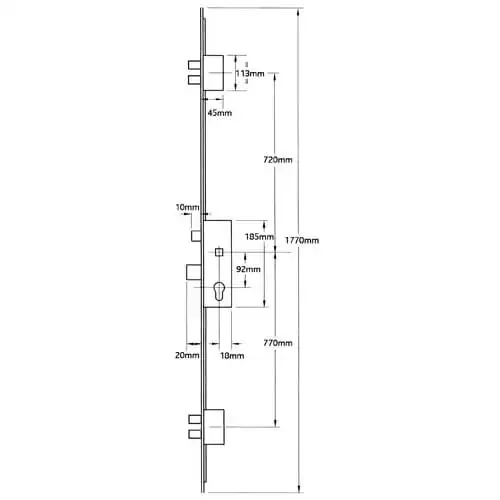 Thunderbolt Latch 5 Deadbolts Flat 16mm or 20mm Faceplate Lift Lever Multipoint Door Lock 2 Thunderbolt Latch 5 Deadbolts Flat 16mm or 20mm Faceplate Lift Lever Multipoint Door Lock - Image 2