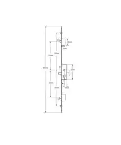 Alternative view of Latch Deadbolt 2 Hooks 2 Rollers Split Spindle Multipoint Door Lock - Option 2 (top hook to spindle = 730mm)