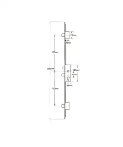 Alternative view of Secury A2 Latch 3 Deadbolts Auto Locking Multipoint Door Lock (top deadbolt to spindle = 700mm)