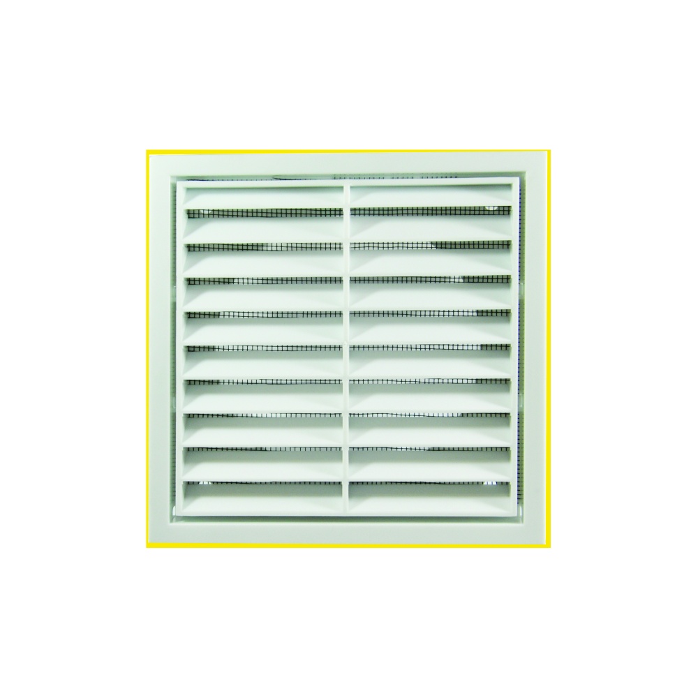 Fixed Vent For 100mm Duct C/W Flyscreen 140mm X 140mm White Pvc Each 1 Fixed Vent For 100mm Duct C/W Flyscreen 140mm X 140mm White Pvc Each