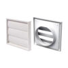 Gravity Vent For 100mm Duct - C/W Flyscreen 140mm X 140mm White Pvc and Brown Each