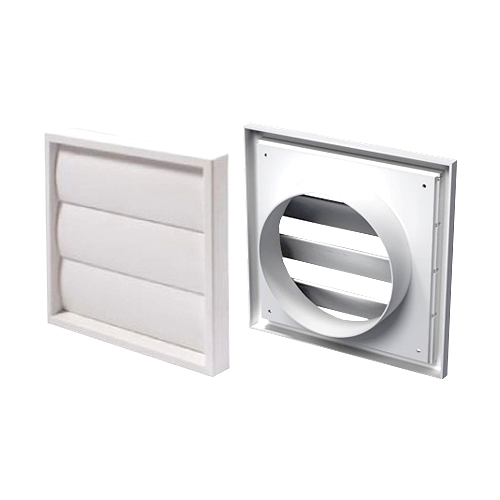 Gravity Vent For 100mm Duct - C/W Flyscreen 140mm X 140mm White Pvc and Brown Each 1 Gravity Vent For 100mm Duct - C/W Flyscreen 140mm X 140mm White Pvc and Brown Each
