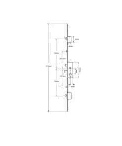 Alternative view of Europa Latch Deadbolt 2 Hooks 2 Inboard Rollers Lift Lever Multipoint Door Lock (top hook to spindle = 726mm)