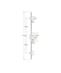 Alternative view of Secury A2 Latch 3 Deadbolts Auto Locking Multipoint Door Lock (top deadbolt to spindle = 800mm)