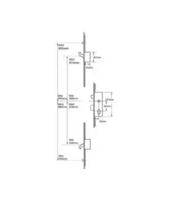 Alternative view of 6735 2 Hook 2 Roller UPVC Repair Multipoint Door Lock