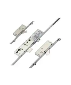 Latch Deadbolt 2 Hooks 4 Rollers Split Spindle Multipoint Door Lock - Option 1 (top hook to spindle = 610mm)