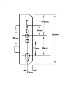 Alternative view of Copy Latch and Deadbolt Multipoint Gearbox - Lift Lever or Double Spindle