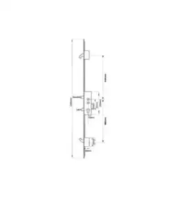 Alternative view of Latch Deadbolt 2 Hooks Double Spindle Multipoint Door Lock (top hook to spindle = 645mm) - Shootbolt Compatible