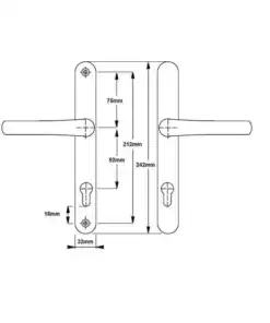 Alternative view of Balmoral Lever Lever UPVC Multipoint Door Handles - 92mm PZ Sprung 212mm Screw Centres