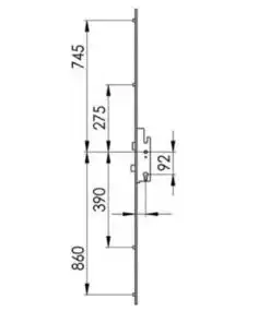 Alternative view of Economy Compact Latch Deadbolt 4 Rollers Key Wind Multipoint Door Lock