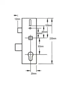 Alternative view of Genuine Multipoint Gearbox - Thin Deadbolt - Lift Lever or Split Spindle