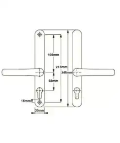 Alternative view of Farnham Lever Lever UPVC Multipoint Door Handles - Without Snib 68mm PZ Sprung 215mm Screw Centres