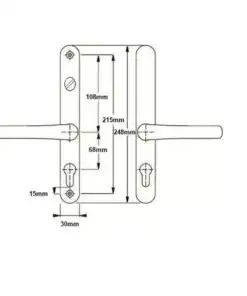 Alternative view of Farnham Lever Lever UPVC Multipoint Door Handles - With Snib 68mm PZ Sprung 215mm Screw Centres