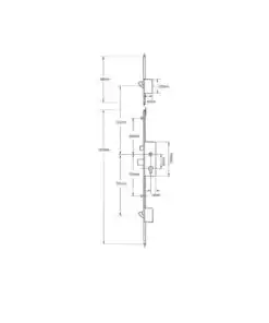 Alternative view of 856 Type 6 Latch Deadbolt 2 Hooks 2 Rollers Lift Lever Multipoint Door Lock (2 part lock)