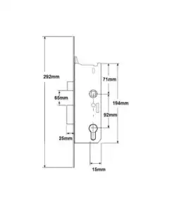 Alternative view of Overnight Lock - Lever Down 24mm Faceplate