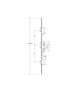 Alternative view of XL Latch 3 Hooks 2 Anti Lift Pins Flat 44mm White Faceplate Double Spindle Multipoint Door Lock