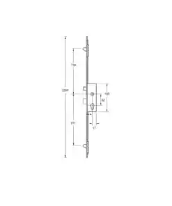 Alternative view of Latch Deadbolt 2 Tongue Hooks Lift Lever Multipoint Door Lock