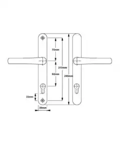 Alternative view of Birmingham Sprung Lever Lever UPVC Multipoint Door Handles - 92mm PZ 215mm Screw Centres