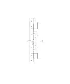 Alternative view of Latch Deadbolt 2 Hooks 2 Rollers Lift Lever or Double Spindle Multipoint Door Lock (top hook to spindle = 365mm)