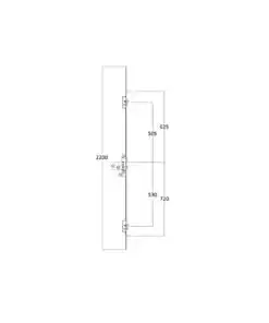 Alternative view of Latch Deadbolt 2 Hooks 2 Anti Lift Pins 2 Rollers Lift Lever or Double Spindle Multipoint Door Lock - Option 3 (top hook to spindle = 505mm)