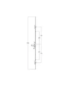 Alternative view of Latch Deadbolt 2 Hooks 2 Anti Lift Pins 2 Rollers Lift Lever or Double Spindle Multipoint Door Lock - Option 1 (top hook to spindle = 720mm)