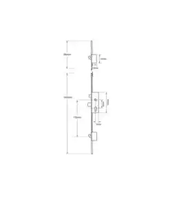 Alternative view of 2 Part Lock Latch Deadbolt 2 Hooks Lift Lever Multipoint Door Lock