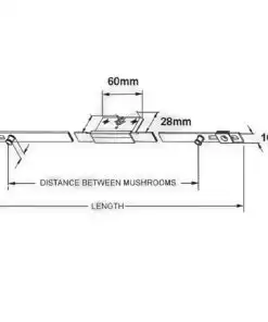 Alternative view of Offset Single Track Window Espag 25mm Backset
