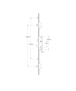Alternative view of C-TS Latch Deadbolt 2 Rollers 2 Hooks Split Spindle Multipoint Door Lock