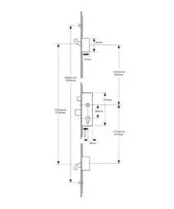 Alternative view of Latch Deadbolt 2 Hook 2 Roller Lift Lever UPVC Repair Multipoint Door Lock